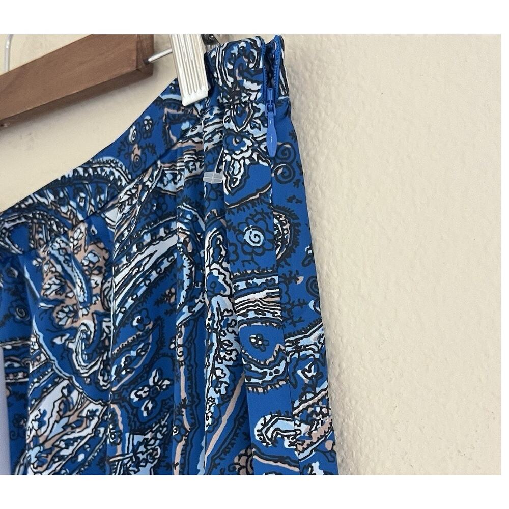 Modern Boho Paisley Tiered Midi Skirt Sz 10 Blue Soft Flow | Outerknown - Picture 8 of 11